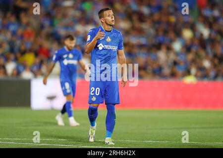 Getafe, Espagne. 13 août 2023. Nemanja Maksimovic (Getafe) football/football : Espagnol 'LaLiga EA Sportss' Match entre Getafe CF 0-0 FC Barcelone au Colisée Alfonso Perez à Getafe, Espagne . Crédit : Mutsu Kawamori/AFLO/Alamy Live News Banque D'Images