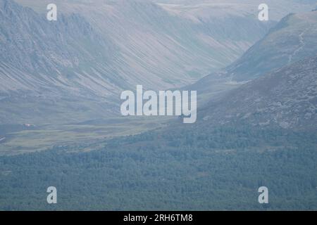 Les montagnes Cairngorm, vues depuis Craigellachie, Aviemore, Écosse Banque D'Images