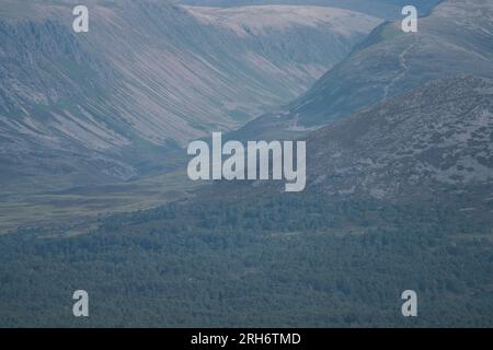 Les montagnes Cairngorm, vues depuis Craigellachie, Aviemore, Écosse Banque D'Images