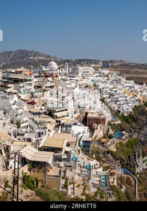 Vue de la ville de Fira, Santorin, Grèce Banque D'Images