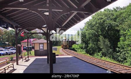 Reading & Northern Railroad (RMBN), la plus grande rr privée de Pennsylvanie, la toute nouvelle gare ferroviaire régionale Wilkes barre-Scranton à Pittston, PA. Banque D'Images