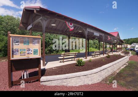 Reading & Northern Railroad (RMBN), la plus grande rr privée de Pennsylvanie, la toute nouvelle gare ferroviaire régionale Wilkes barre-Scranton à Pittston, PA. Banque D'Images