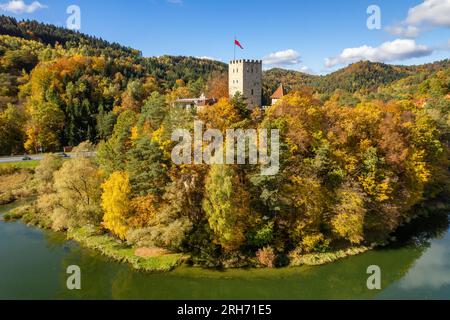 Château médiéval de Tropsztyn en petite-Pologne Voivodie, Pologne Banque D'Images