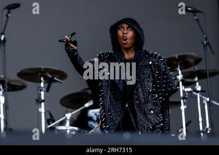 Milan, Italie. 02 juillet 2023. MILAN, ITALIE - JUILLET 2 : Skin of Skunk Anansie joue aux I-Days 2023 Ippodromo Snai la Maura Milan le 2 juillet 2023 à Milan, en Italie. (Photo de Roberto Finizio/NurPhoto) crédit : NurPhoto SRL/Alamy Live News Banque D'Images