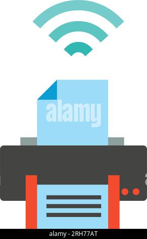 Icône de l'imprimante sans fil Illustration de Vecteur