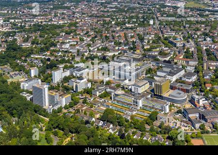 Vue aérienne, hôpital universitaire Essen, Holsterhausen, Essen, région de la Ruhr, Rhénanie du Nord-Westphalie, Allemagne Banque D'Images