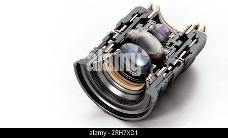 Structure 3D d'un objectif professionnel. 3D illustration. Banque D'Images