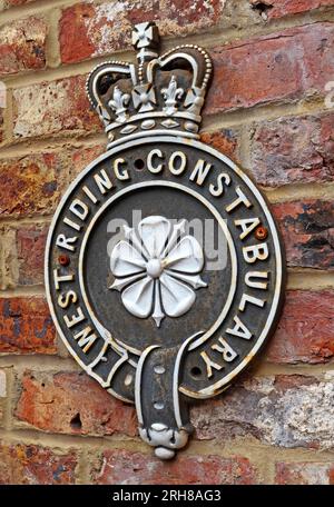 Badge noir de West Riding Constabulary, North Yorkshire, Angleterre, Royaume-Uni, Banque D'Images