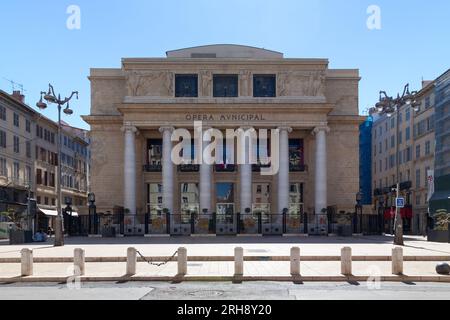 Marseille, France - Mars 23 2019 : l'Opéra de Marseille, connu aujourd'hui comme l'Opéra Municipal, est une compagnie d'opéra située à Marseille, France. Banque D'Images