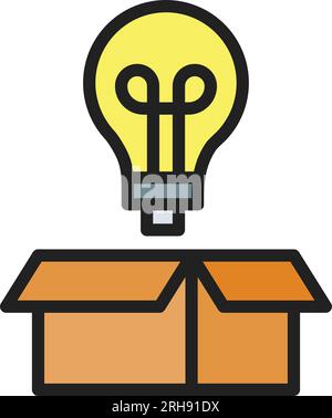 Pensez à l'image de l'icône de boîte. Illustration de Vecteur