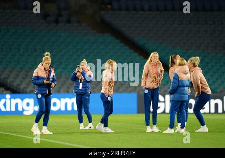 Lors de la conférence de presse au Stadium Australia, Sydney. Date de la photo : mardi 15 août 2023. Banque D'Images