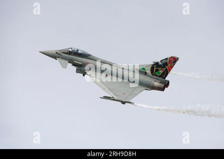 Eurofighter Typhoon de l'armée de l'air italienne est exposé au Royal International Air Tattoo qui s'est tenu à la RAF Fairford dans le sud de l'Angleterre Banque D'Images