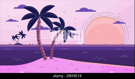 Papier peint esthétique Bay lo fi Illustration de Vecteur