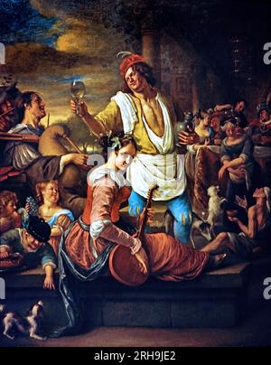 Lazarus et l'homme riche dans le luxe Beware, ( 1626-1679 ) Jan Steen 1626 - 1679 pays-Bas néerlandais, néerlandais, les pays-Bas, Hollande. Banque D'Images