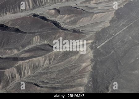 Vue aérienne des lignes de Nazca, région ICA, Perù Banque D'Images