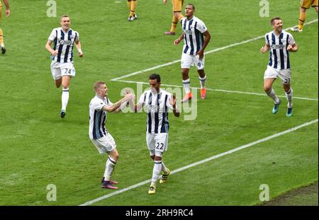 Nacer Chadli de West Bromwich célèbre après avoir marqué un but pour faire 1-0 Premier League - West Bromwich Albion v Tottenham Hotspur 15/10/2016 Banque D'Images