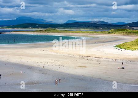 Narin Strand ou plage, près de Portnoo, Ardara, comté de Donegal, Irlande. Une plage drapeau bleu sur la côte Wild Atlantic Way. Banque D'Images