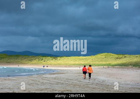 Narin Strand ou plage, près de Portnoo, Ardara, comté de Donegal, Irlande. Une plage drapeau bleu sur la côte Wild Atlantic Way. Banque D'Images