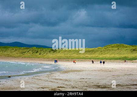 Narin Strand ou plage, près de Portnoo, Ardara, comté de Donegal, Irlande. Une plage drapeau bleu sur la côte Wild Atlantic Way. Banque D'Images