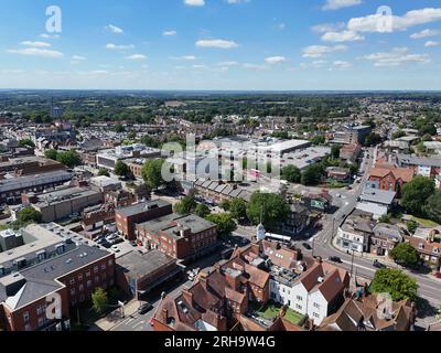 High Street Town Center Brentwood Essex UK Town centre drone Aerial Banque D'Images