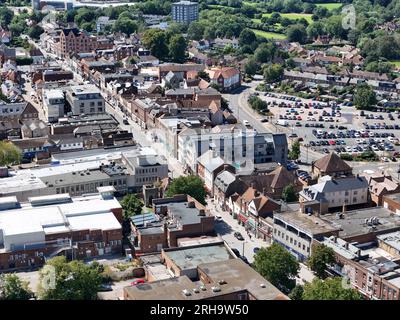 Brentwood High Street Essex UK Town centre drone Aerial Banque D'Images