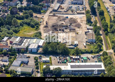 Vue aérienne, chantier entre Hundeicker Straße et Oststraße, ancien Dieckerhoff Guss, Gevelsberg, région de la Ruhr, Rhénanie du Nord-Westphalie, allemand Banque D'Images