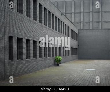 Cour intérieure du Gdański Teatr Szekspirowski (Théâtre Shakespeare de Gdańsk) Banque D'Images