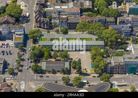 Vue aérienne, Brüder-Grimm-Schule, centre-ville, Oberhausen, région de la Ruhr, Rhénanie-du-Nord-Westphalie, Allemagne, Education, établissement d'enseignement, DE, Europe, Banque D'Images