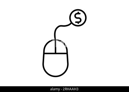 Icône payer par clic. Icône associée à l'optimisation des moteurs de recherche. convient pour la conception de sites web, l'application, les interfaces utilisateur. style d'icône de ligne. Vecteur simple des Illustration de Vecteur