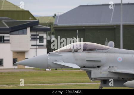 RAF Lossiemouth Typhoon Aircraft Elgin Moray Scotland Banque D'Images