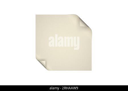 Un morceau de papier beige avec des bords incurvés Banque D'Images