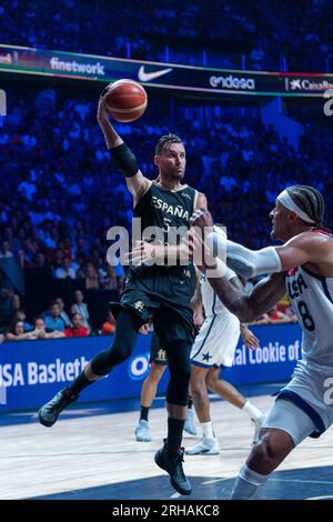 Malaga, Espagne. 13 août 2023. Rudy Fernandez vu en action lors du match amical entre l'Espagne et les USA au Palacio de los Deportes Martin Carpena. Score final ; Espagne 88:98 États-Unis. (Photo Francis Gonzalez/SOPA Images/Sipa USA) crédit : SIPA USA/Alamy Live News Banque D'Images