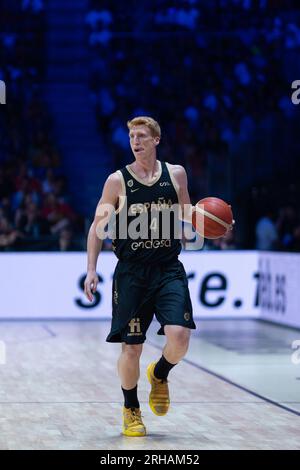 Malaga, Espagne. 13 août 2023. Alberto Diaz vu lors du match amical entre l'Espagne et les USA au Palacio de los Deportes Martin Carpena. Score final ; Espagne 88:98 États-Unis. (Photo Francis Gonzalez/SOPA Images/Sipa USA) crédit : SIPA USA/Alamy Live News Banque D'Images