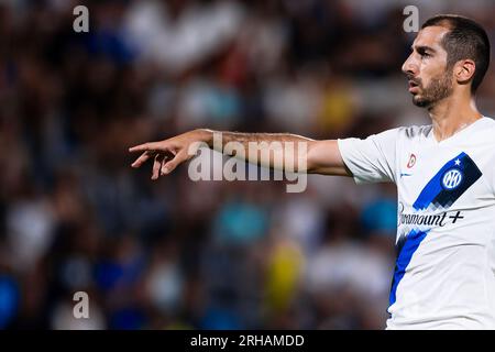 Henrikh Mkhitaryan du FC Internazionale fait des gestes lors du match amical entre le FC Internazionale et KF Egnatia. Banque D'Images