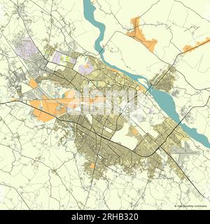 Carte vectorielle de Kanpur Uttar Pradesh, Inde Illustration de Vecteur