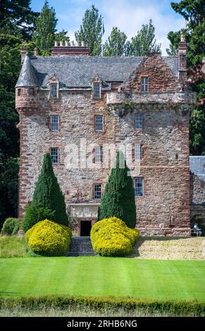 Castle Leod, le siège du clan Mackenzie, près du village de Strathpeffer à Easter Ross, Écosse, Royaume-Uni Banque D'Images