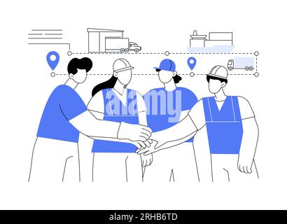 Illustration du vecteur de concept abstrait de la logistique collaborative. Illustration de Vecteur