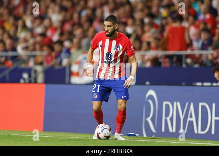 Madrid, Espagne. 14 août 2023. Yannick Carrasco (Atletico) football/football : Espagnol 'LaLiga EA Sportss' Match entre le Club Atletico de Madrid 3-1 Granada CF à l'Estadio Civitas Metropolitano à Madrid, Espagne . Crédit : Mutsu Kawamori/AFLO/Alamy Live News Banque D'Images