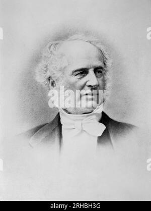 New York, New York : c. 1877 Un portrait de l'homme d'affaires, financier et philanthrope Cornelius Vanderbilt, Banque D'Images