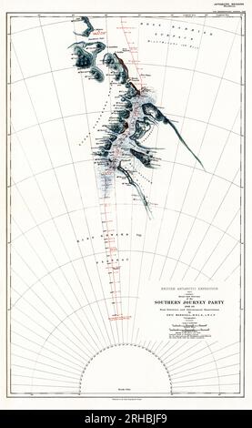 Route and Surveys of the Southern Journey Party by England : Royal Geographic Society. Original de la Bibliothèque du Congrès. Banque D'Images