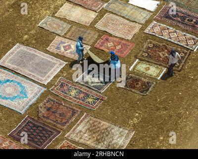 Dosemealti - Antalya - Turquie, 10 août 2023, champs de tapis dans la saison estivale Drone photo Banque D'Images