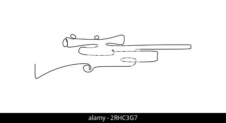 dessin en ligne continu d'un fusil Illustration de Vecteur