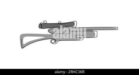 outil de dessin de ligne continue pour tir de sniper. Illustration de Vecteur