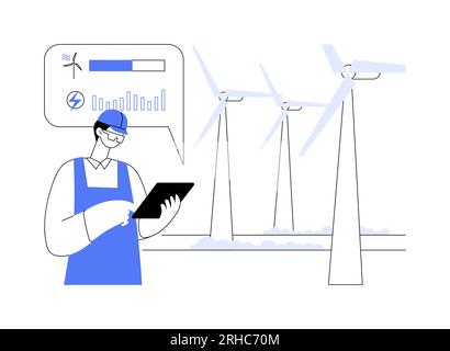 Illustration vectorielle de concept abstraite de maintenance d'éolienne. Illustration de Vecteur