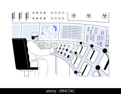 Illustration vectorielle abstraite de concept de salle de contrôle de centrale nucléaire. Illustration de Vecteur