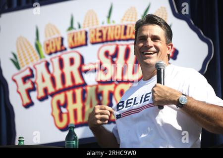 Des Moines, Iowa, États-Unis. 15 août 2023. RYAN BINKLEY parle aux chats Fair-Side du gouverneur Reynolds à la foire de l'État de l'Iowa en 2023. (Image de crédit : © Gage Skidmore/ZUMA Press Wire) USAGE ÉDITORIAL SEULEMENT! Non destiné à UN USAGE commercial ! Banque D'Images