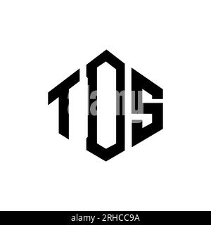 Logo de lettre TDS avec forme de polygone. Design de logo en forme de polygone et de cube TDS. Modèle de logo vectoriel hexagone TDS couleurs blanc et noir. TDS monogr Illustration de Vecteur