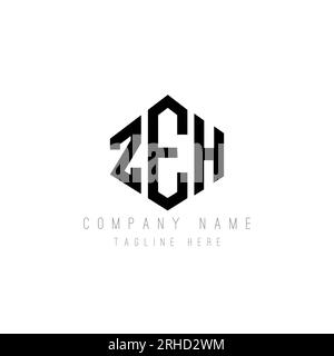 Conception de logo de lettre ZEH avec forme de polygone. Conception de logo en forme de polygone et de cube ZEH. Modèle de logo vectoriel ZEH hexagone couleurs blanches et noires. ZEH monogr Illustration de Vecteur