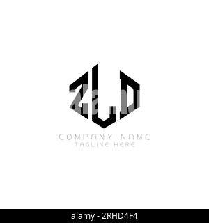Conception de logo de lettre ZLD avec forme de polygone. Conception de logo en forme de polygone et de cube ZLD. Modèle de logo vectoriel hexagone ZLD couleurs blanc et noir. ZLD monogr Illustration de Vecteur