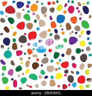 Beaucoup de taille colorée inégale et de fond vectoriel de point en forme aléatoire. Illustration de Vecteur